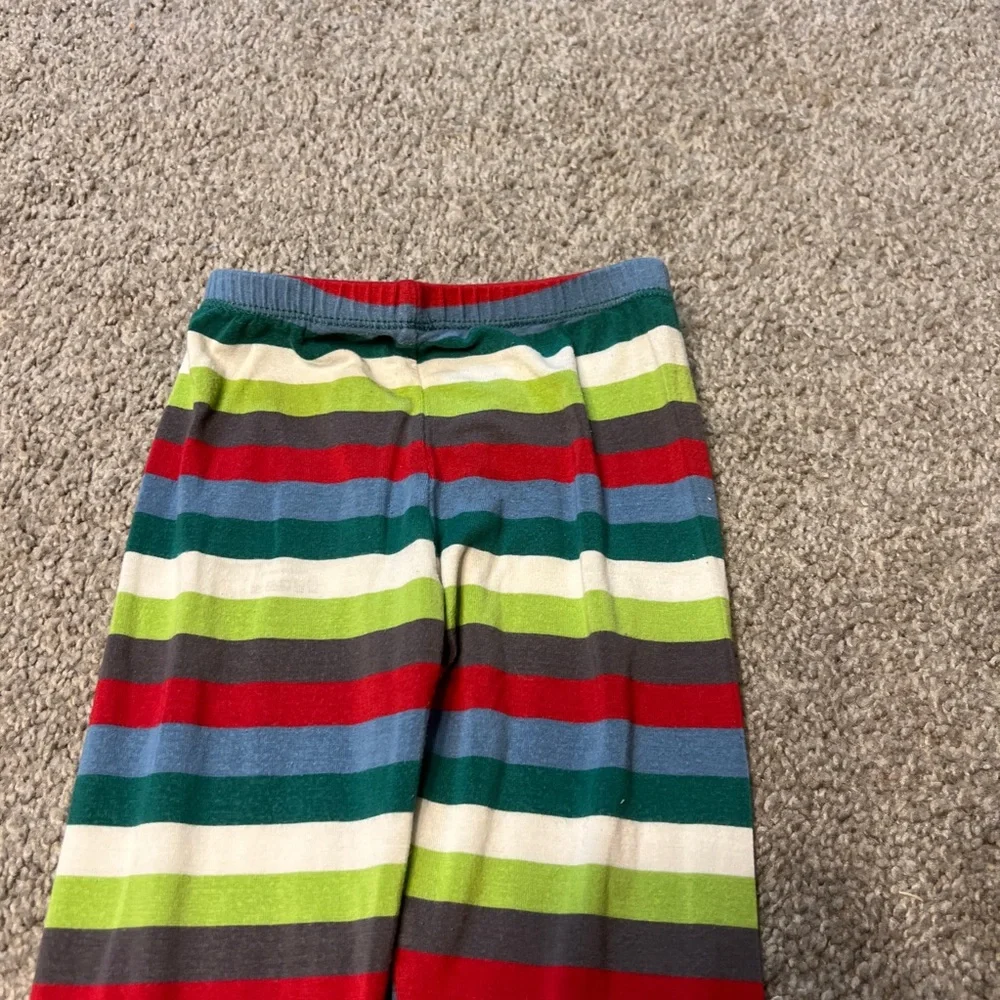 Kickee pants pajamas boys 3T green red stripes bamboo‎ stretch casual unisex - Picture 6 of 7
